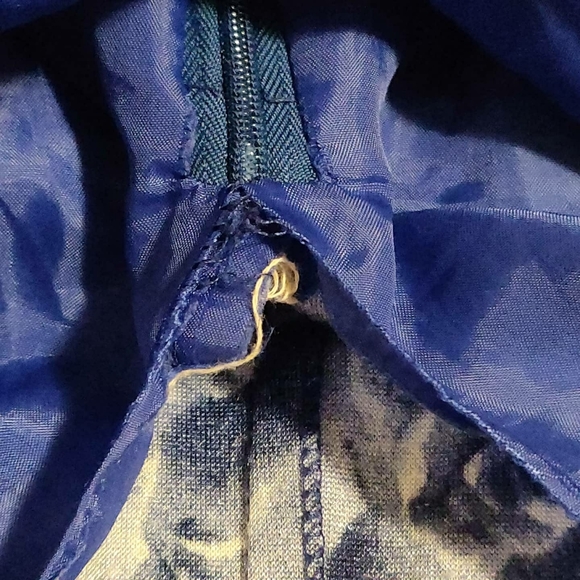 Vintage Velvety Blue Floral Print Maxi Skirt - Picture 8 of 11